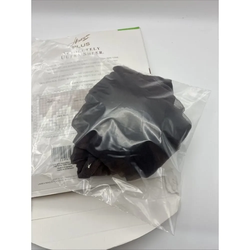 Hanes Plus Absolutely Ultra Sheer 00P30 ONE PLUS Barely Black Control Top Panty